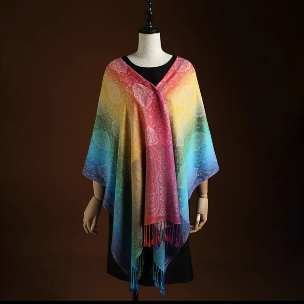 Paisley Patterned Multicolor Scarf - Picture 8 of 11